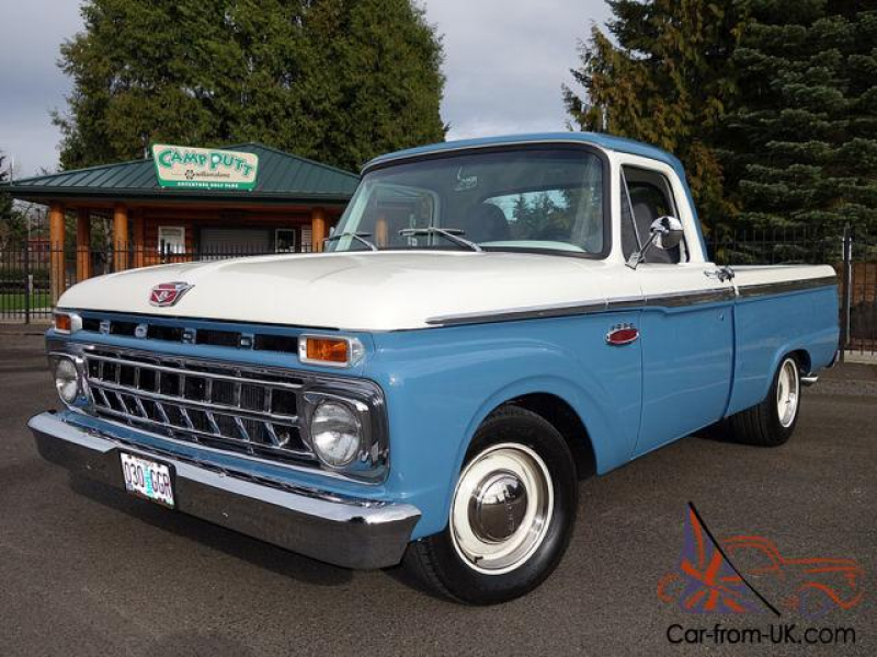 1965 Ford F100 Blue & Ivory Gray Interior 351 Windsor C6 Auto PS PDB ...