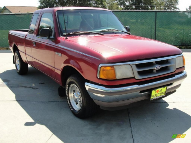 Burgundy/Maroon 1995 Ford Ranger XLT with Gray seats