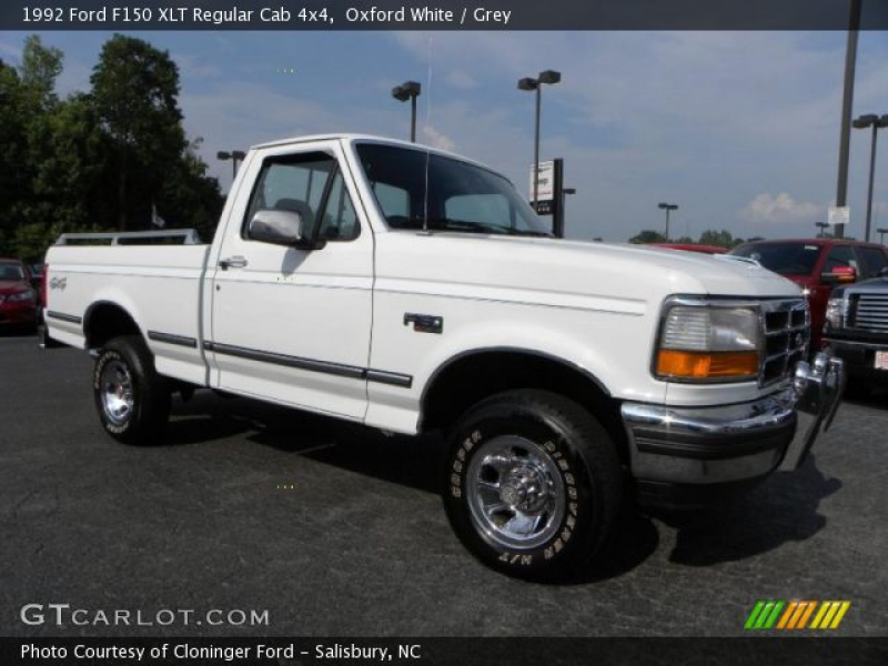 1992 Ford F150 XLT Regular Cab 4x4 in Oxford White. Click to see large ...