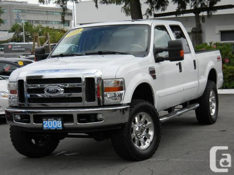 2008 White Ford F350 Lariat Crew Diesel 4X4 w Nav Leather Roof F-350 ...