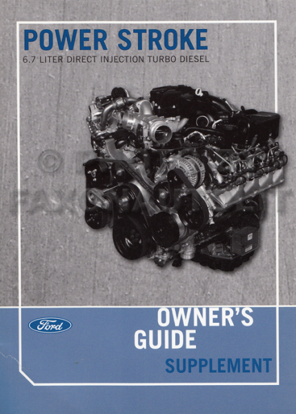 Ford 6.7L Powerstroke Diesel Engine Owner's Manual Original F250-F550 ...