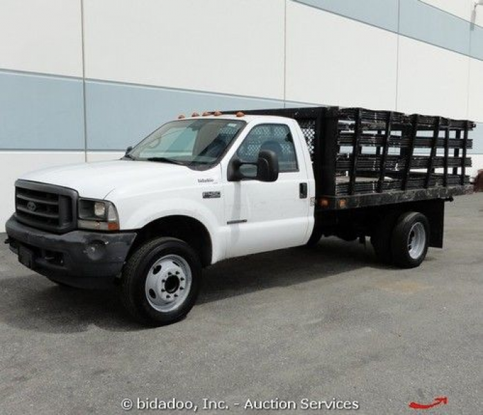 2002 Ford F450 Xl Flatbed Stake Bed Pickup Truck 144" Bed 7.3l 5 Speed ...