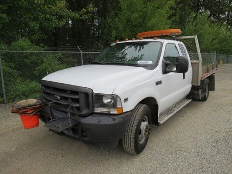 2003 Ford F350 Extended Cab Dump Bed Flatbed Truck Crane Auto AC ...