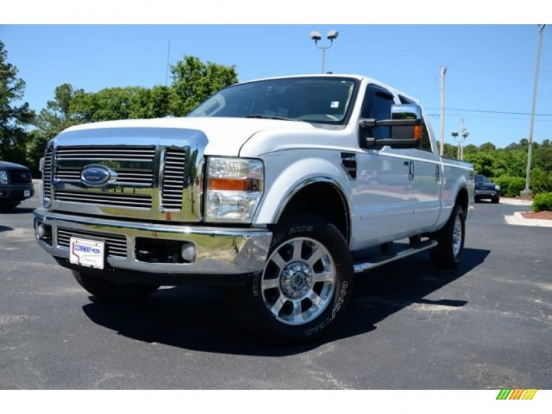 Oxford White Clearcoat 2008 Ford F-250 Lariat with Medium Stone seats