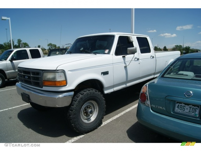 Oxford White 1995 Ford F350 XL Crew Cab 4x4 Exterior Photo #65543739