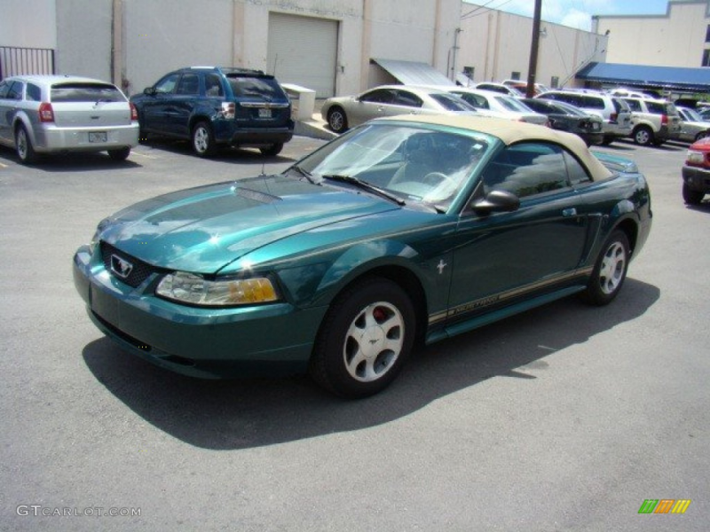 2000 Mustang V6 Convertible - Amazon Green Metallic / Medium Parchment ...