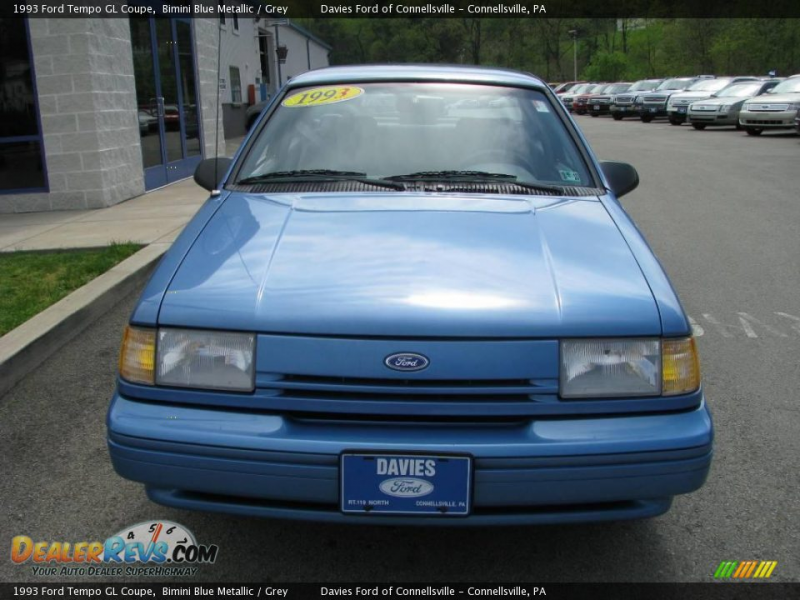1993 Ford Tempo GL Coupe Bimini Blue Metallic / Grey Photo #3