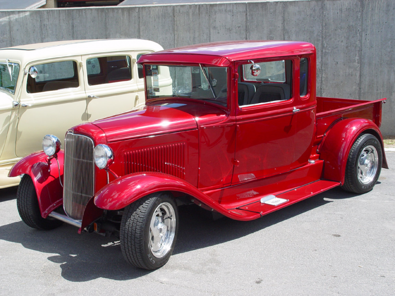 1932 Ford Pickup - Red - Side Angle - 1152x864 Wallpaper