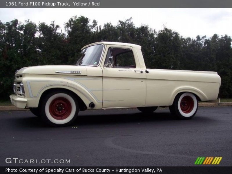 1961 Ford F100 Pickup Truck in Yellow. Click to see large photo.