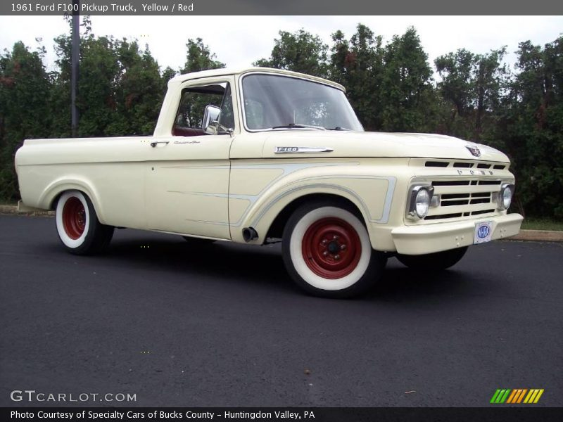 Yellow / Red 1961 Ford F100 Pickup Truck Photo #20