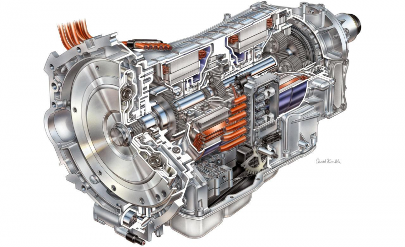 2009 GMC Sierra hybrid transmission illustration