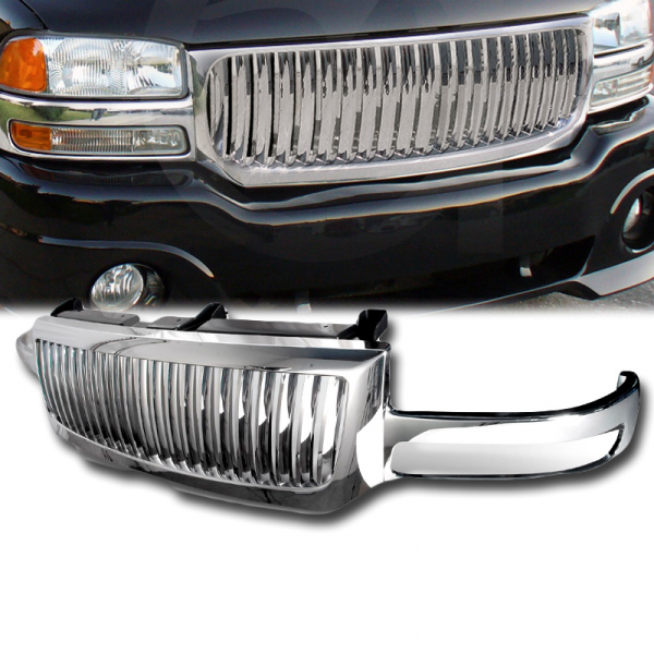 2003-2006 GMC Sierra 1500 2500 3500 Vertical Front Chrome Grill Grille