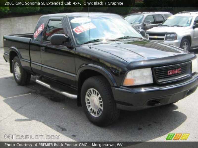 2001 GMC Sonoma SL Extended Cab 4x4 in Onyx Black. Click to see large ...