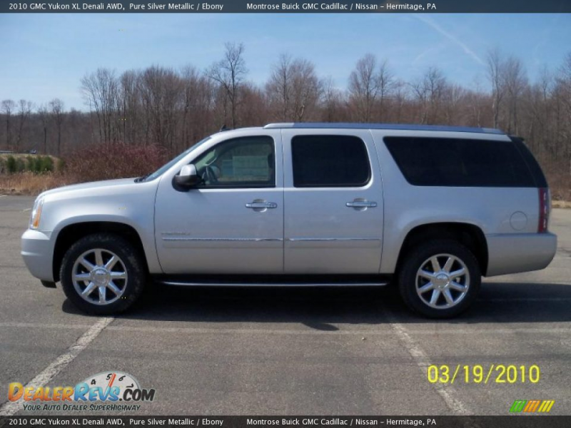 2010 GMC Yukon XL Denali AWD Pure Silver Metallic / Ebony Photo #3