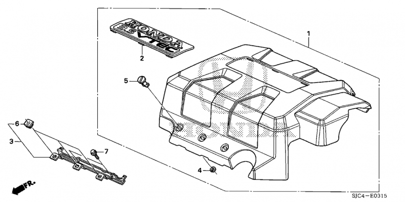 Parts Detail-Diagram For ENGINE COVER (1)