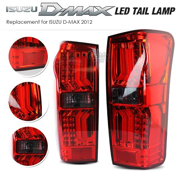 ISUZU D-Max DMax 2012 ON Red Smoke LED Light Bar Rear Brake Tail Lamp
