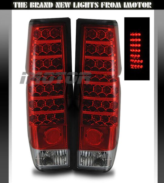 86-97 Nissan Hardbody Pickup/D21 LED Tail Lights Brake Lamps Red Clear ...