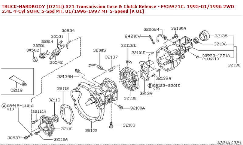 321 Transmission Case & Clutch Release