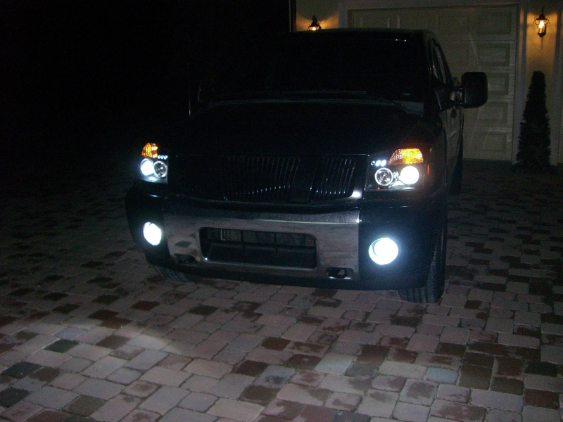 ... headlights 2 600x450 LED Halo Projector Headlights for Nissan Titan