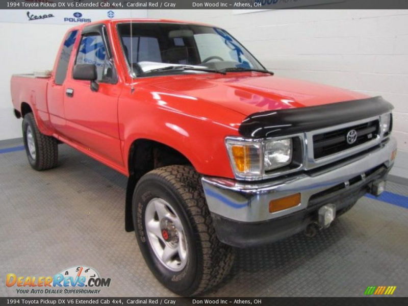 1994 Toyota Pickup DX V6 Extended Cab 4x4 Cardinal Red / Gray Photo #1