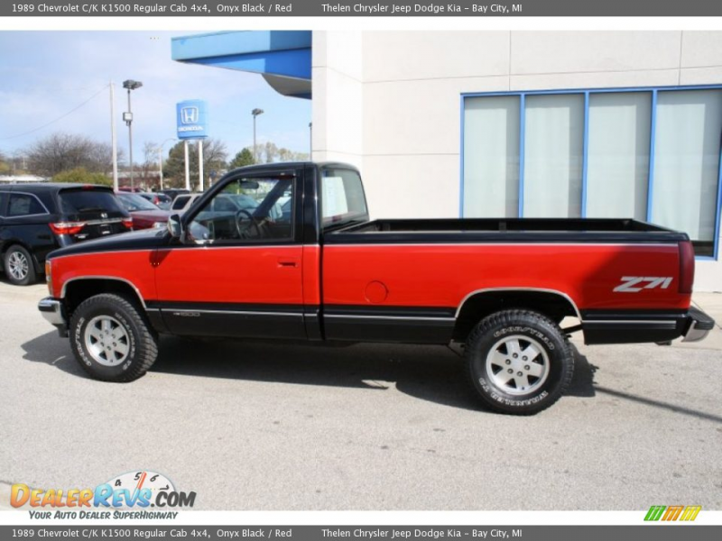 1989 Chevrolet C/K K1500 Regular Cab 4x4 Onyx Black / Red Photo #13