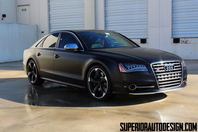 2013 Audi S8 Looks The Business in Satin Black Wrap - Photo Gallery