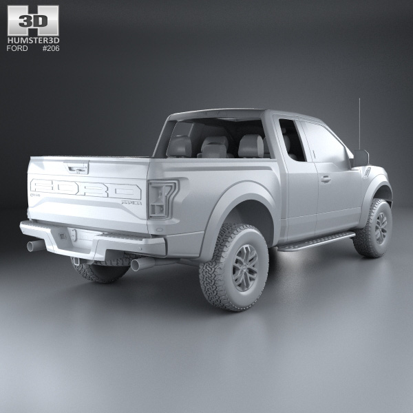 3D model of Ford F-150 Super Cab Raptor 2014