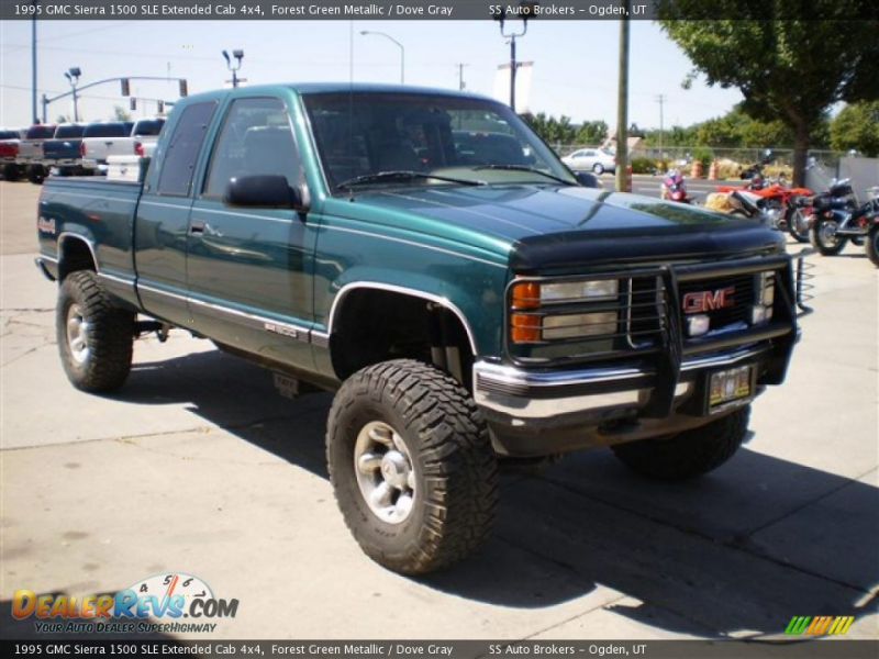 1995 GMC Sierra 1500 SLE Extended Cab 4x4 Forest Green Metallic / Dove ...