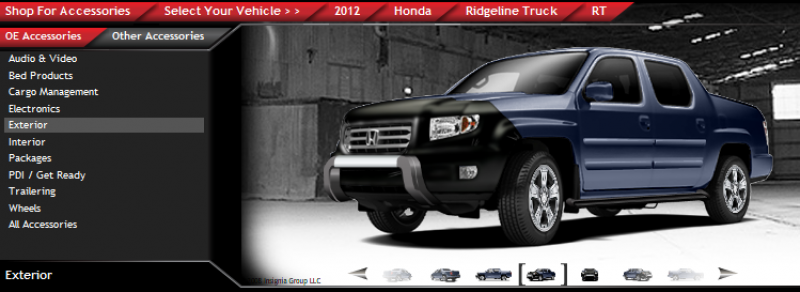 to show accessories for the latest model of the Honda Ridgeline Truck ...