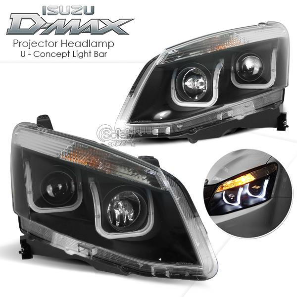 ISUZU D-Max 2012-ON LED U Concept Light Bar Black Housing Headlight