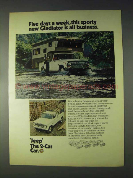1970 Jeep Gladiator Pickup Truck Ad - All Business